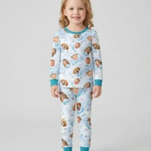 Personalized Family Matching Bamboo Two Piece Long Sleeve Pajama Set