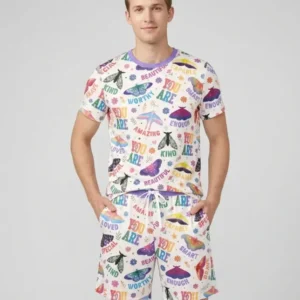 Proud Wings Family Matching Bamboo Men Short Sleeve Short Pajama Set