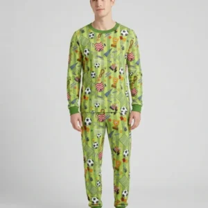 I Love Sports Soccer Bamboo Men's Pajama Set