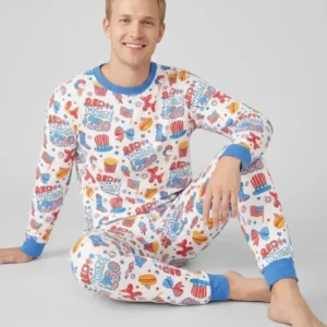 Red White & 250 Bamboo Men's Pajama Set