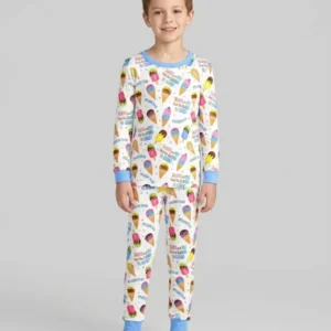 Jesus Summer Ice Cream Taste and See That The Lord Is Good Bamboo Two Piece Long Sleeve Pajama Set