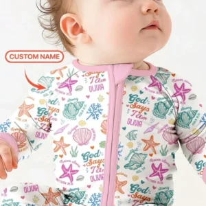 Coastal God Says I Am Custom Name Bamboo Convertible Zippy