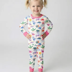 Tide Pool Pals Bamboo Two Piece Long Sleeve Pajama Set