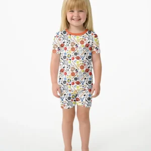 So Much Fun with Sports Bamboo Two Piece Short Sleeve Shorts Pajama Set