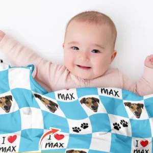 Custom Photo I Love My Best Friend Dog/Cat Bamboo Blanket