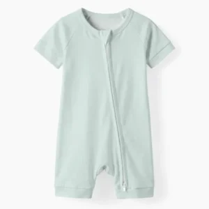 Sage Bamboo Shorty Zippered Romper