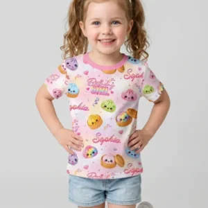 Birthday Girl Glitter Dumpling Bamboo Crewneck T-Shirt
