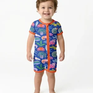 Under the Sea Bamboo Shorty Zippered Romper