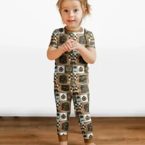 Camping Jesus Loves Me Bamboo Two Piece Short Sleeve Pajama Set