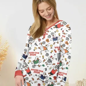 Funny Goose Soccer Tour 2026 Bamboo Women Pajama Set