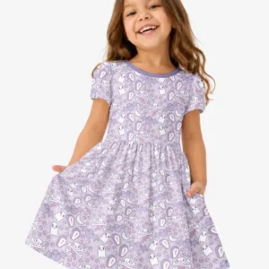 Cute Ghost Halloween Pastel Purple Spooky Bamboo Twirl Dress