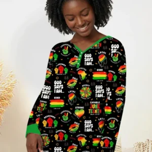 God Says I Am Juneteenth Blessings Bamboo Women Pajama Set