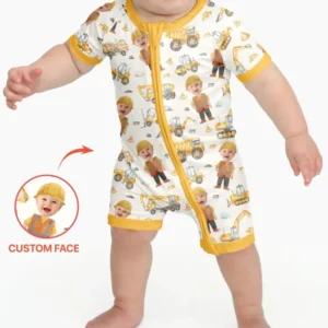 Custom Photo Little Builder Bamboo Shorty Zippy