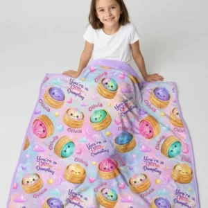 Custom Name You're A Glitter Dumpling Bamboo Blanket