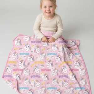 Custom Name Kawaii Unicorn Birthday Bamboo Blanket