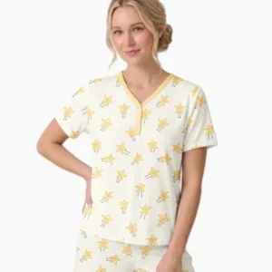 Happy Little Stars Family Matching Bamboo Women Short Sleeve Short Pajama Set