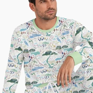 Whimsical Psalms 23 Map Bamboo Men's Pajama Set