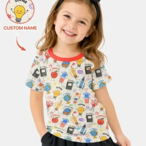 School Squad Custom Name Bamboo Crewneck T-Shirt