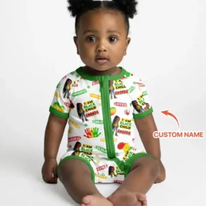 Custom Name I Am Black Child Magical Bamboo Shorty Zippy
