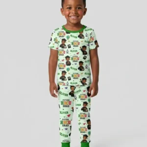 Custom Name Future HBCU Grad Bamboo Two Piece Short Sleeve Pajama Set