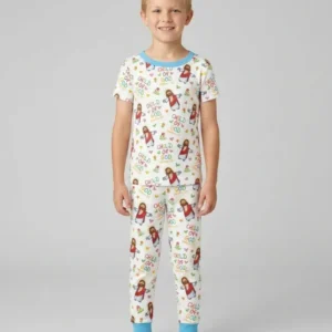 Jesus Loves Me Bamboo Two Piece Short Sleeve Pajama Set