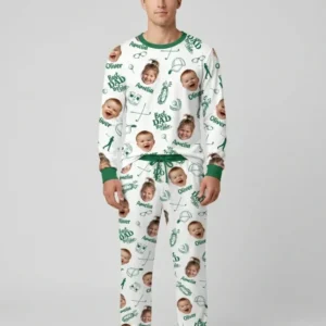 Custom Photo Best Dad By Par Bamboo Men's Pajama Set
