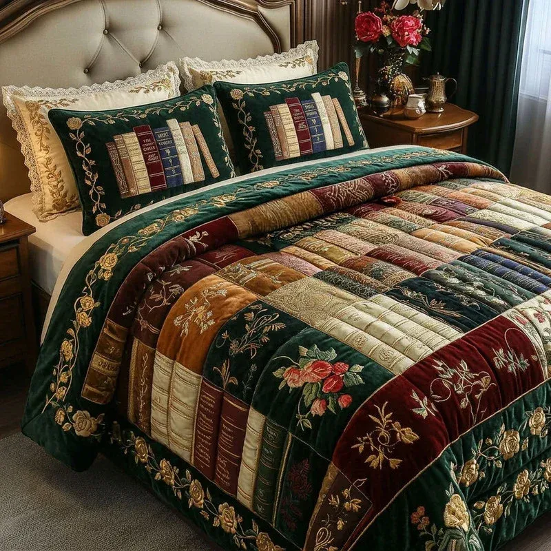 Midnight Poem Bamboo Quilt Bedding Set