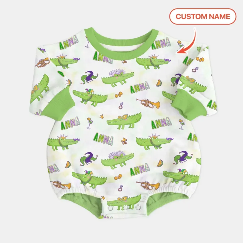 Alligator Mardi Gras Festival Bamboo Bubble Romper
