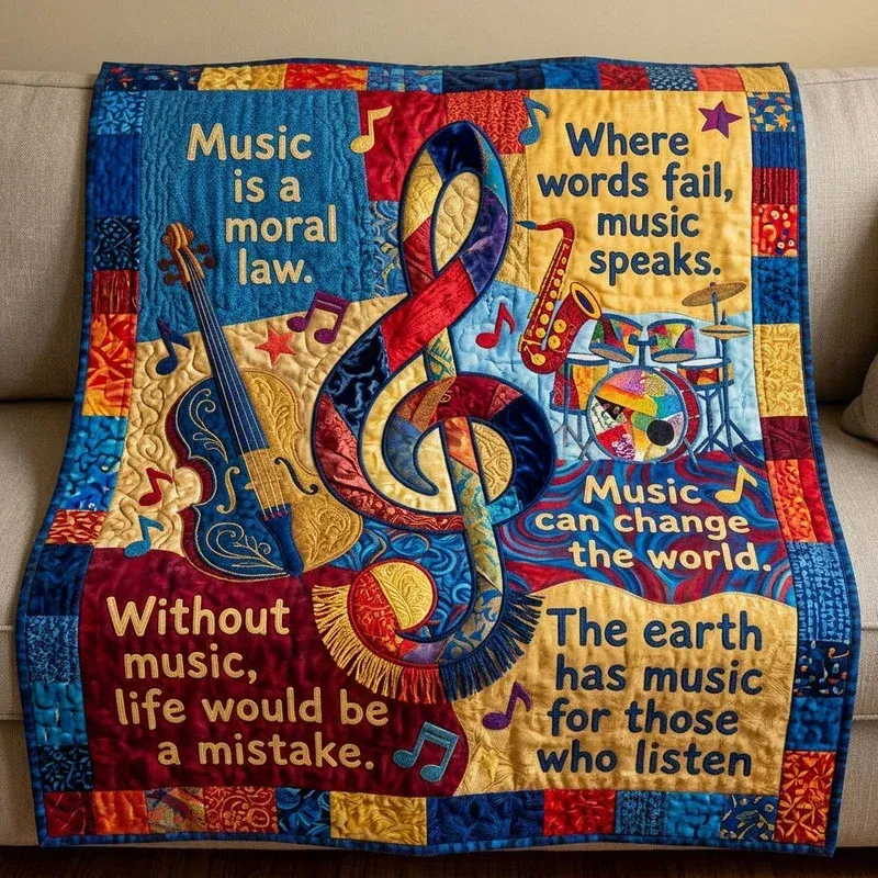 Moral Music Wisdom Bamboo Quilt Blanket