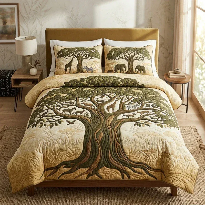 Mossy Baobab Bamboo Quilt Bedding Set