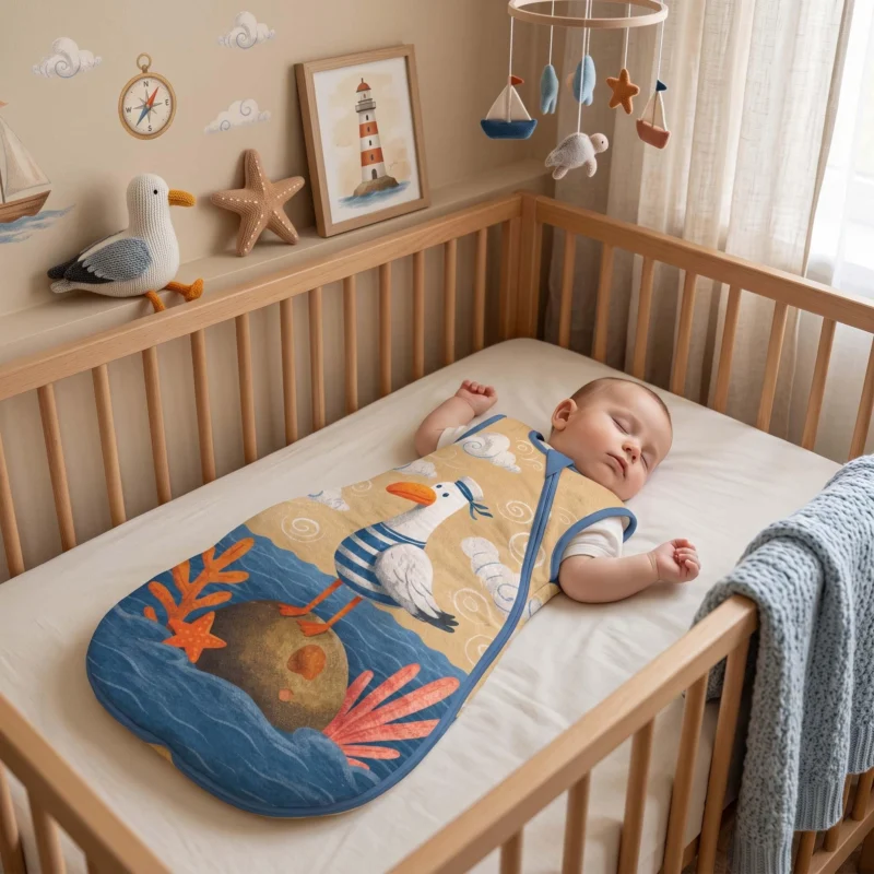 Nautical Seagull Breeze Bamboo Sleep Bag