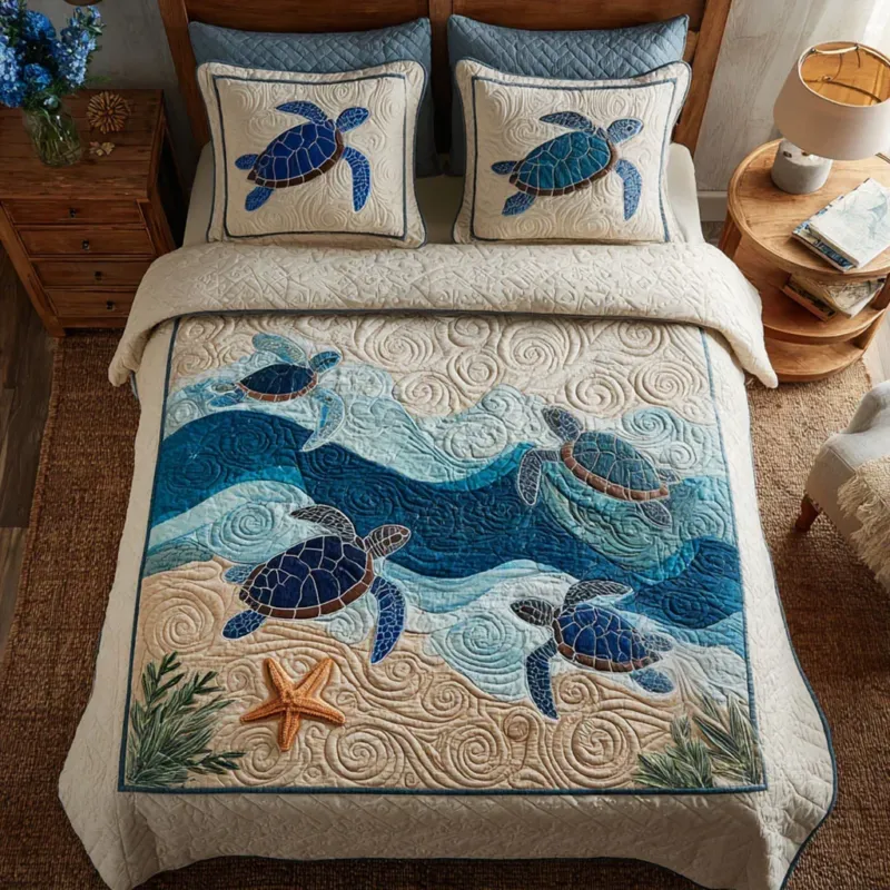 Oceanic Soul Bamboo Quilt Bedding Set