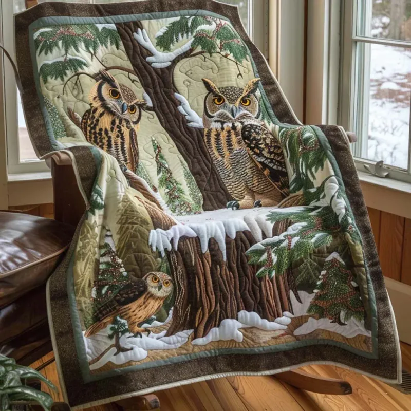 Owl Whisper Bamboo Quilt Blanket