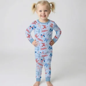 Girly Patriotic Bamboo Two Piece Long Sleeve Pajama Set