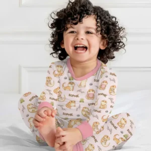 Custom Name Clueless Beardie Bamboo Two Piece Long Sleeve Pajama Set