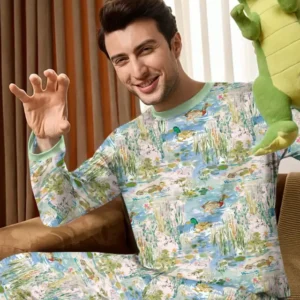 Watercolor Mallard Duck Bamboo Men's Pajama Set