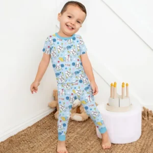 Baseball Crew Bamboo Two Piece Short Sleeve Pajama Set