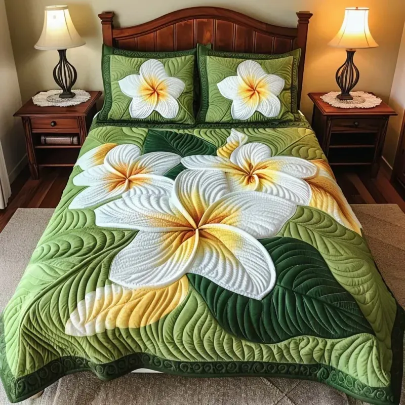 Paradise Flowers Bamboo Quilt Bedding Set