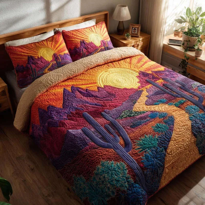 Peaceful Desert View Bamboo Quilt Bedding Set