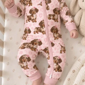 Pink Leopard Dachshund Girls Bamboo Convertible Zippy