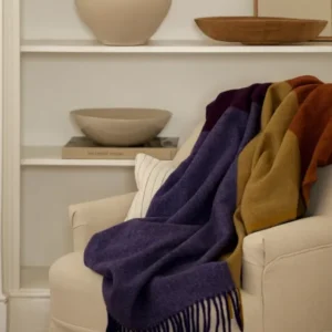 Recycled Wool Blanket in Rust Block