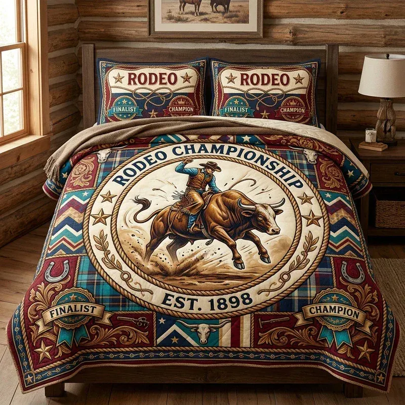 Rodeo Champion Arena Bamboo Quilt Bedding Set
