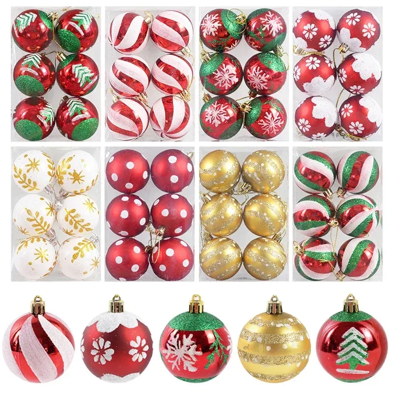 One Home 6 Tannenbaumkugeln Weihnachtskugeln Ornamente Anhänger Weihnachtsdekoration