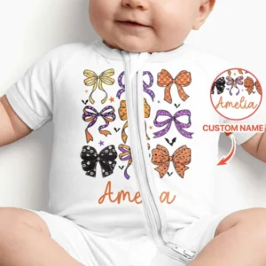 Personalized Halloween Ribbon Bamboo Shorty Zippy