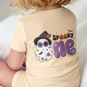 Personalized Spooky One Coquette Halloween Birthday Bamboo Shorty Zippy