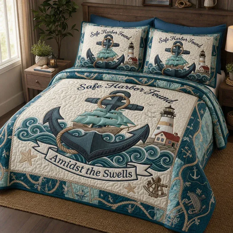 Safe Harbor Found Bamboo Quilt Bedding Set