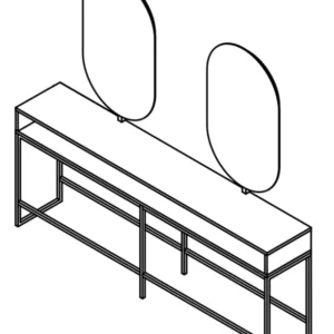 Pahi Doppelfrisierplatz Wand Clark 2S Wall