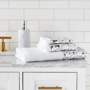 Glitz & Glam 3 Piece Decorative Towel Set - White