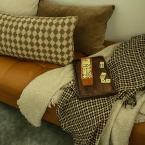 Houndstooth Throw Blanket Brown 50"x60"