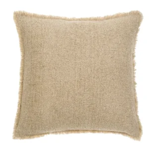 Fringed Boucle Cushion Light Sand 20"x20"